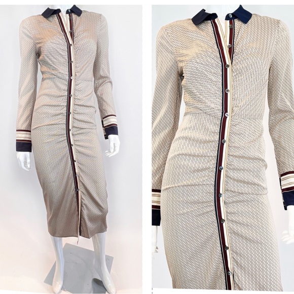 Shirt Dress Button Down Silk Dress Work Dress Long Sleeve Dress - Picture 7 of 17